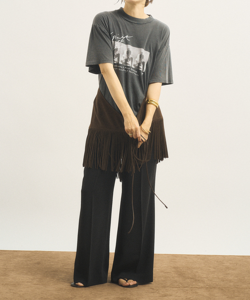plage(プラージュ)の「LEFIJE / レフィエ 別注 FRINGE ストール(ストール/ショール・レディース・ブラウン系その他・FREE)」の6枚目の写真