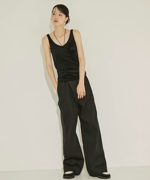STUDIOUS ステュディオス　ブラトップ　キャミソール STUDIOUS/ステュディオス】VELOUR CUPIN HALTER NECK CAMISOLE