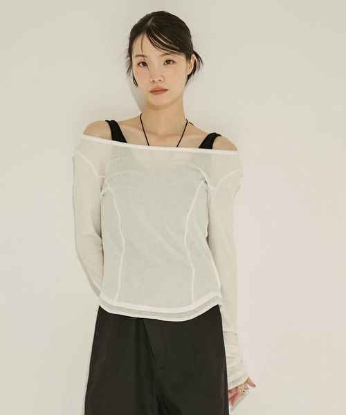 STUDIOUS（ステュディオス）の「【STUDIOUS/ステュディオス】VELOUR CUPIN HALTER　NECK CAMISOLE/ベロアカップインホルダーネックキャミソール（キャミソール・レディース・ブラック/グレー・1/2）」の8枚目の写真