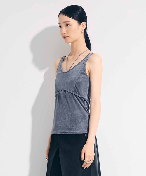 STUDIOUS（ステュディオス）の「【STUDIOUS/ステュディオス】VELOUR CUPIN HALTER　NECK CAMISOLE/ベロアカップインホルダーネックキャミソール（キャミソール・レディース・ブラック/グレー・1/2）」の19枚目の写真
