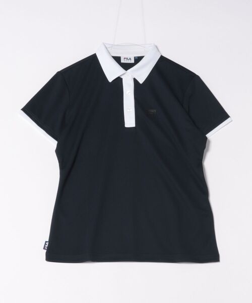 ri_ko　CG GOLF レディースシャツ size3 COMONGOLF ゴルフ ウエストシェイプ バイカラー モックネック