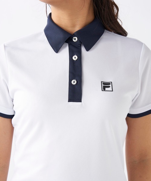 FILA GOLF(フィラゴルフ )の「【FILA GOLF/フィラゴルフ】レディースロゴ半袖シャツ ゴルフ(シャツ/ブラウス・レディース・ホワイト/ブラック/ネイビー・MEDIUM/LARGE/X-LARGE)」の4枚目の写真