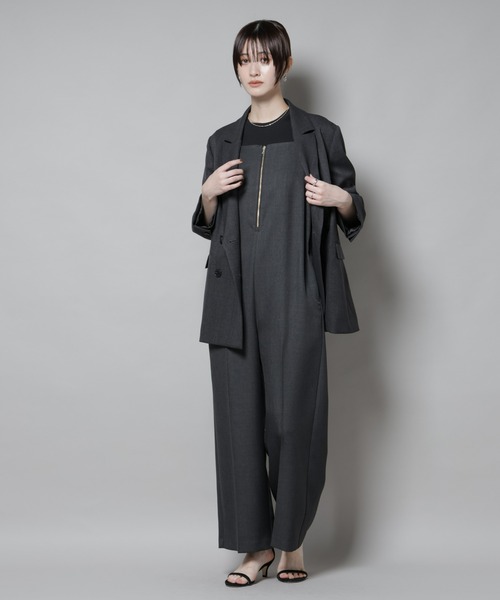 NANO universe（ナノユニバース）の「ツイーディーサロペット（サロペット/オーバーオール・レディース・グレー/チャコール・S/M）」の2枚目の写真