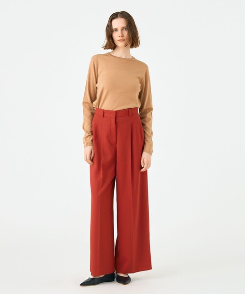 BALLSEY(ボールジィ)の「バラシアストレッチ 2タックワイドパンツ(その他パンツ・レディース・レッド/ネイビー/カーキ・36/34)」の4枚目の写真