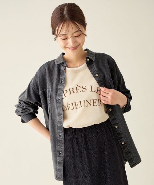 ANY(エニィ)の「オーバーデニムシャツ(シャツ/ブラウス・レディース・ダルブルー系/グレー系・X-LARGE)」の16枚目の写真