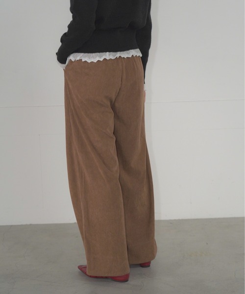 Mirette（ミレット）の「タックワイドコーデュロイパンツ / Tuck Wide Corduroy Pants（その他パンツ・レディース・ライトブラウン/バーガンディー/ダークブラウン・SMALL/MEDIUM/LARGE）」の8枚目の写真