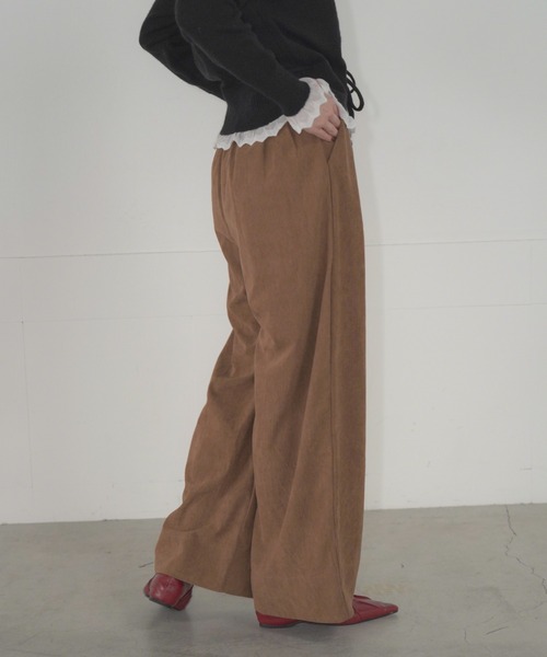 Mirette（ミレット）の「タックワイドコーデュロイパンツ / Tuck Wide Corduroy Pants（その他パンツ・レディース・ライトブラウン/バーガンディー/ダークブラウン・SMALL/MEDIUM/LARGE）」の9枚目の写真