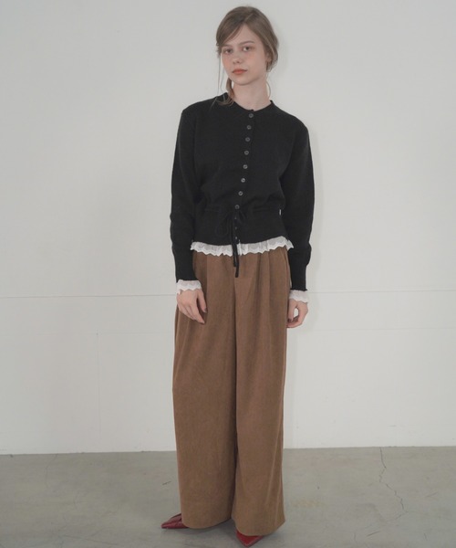 Mirette（ミレット）の「タックワイドコーデュロイパンツ / Tuck Wide Corduroy Pants（その他パンツ・レディース・ライトブラウン/バーガンディー/ダークブラウン・SMALL/MEDIUM/LARGE）」の12枚目の写真