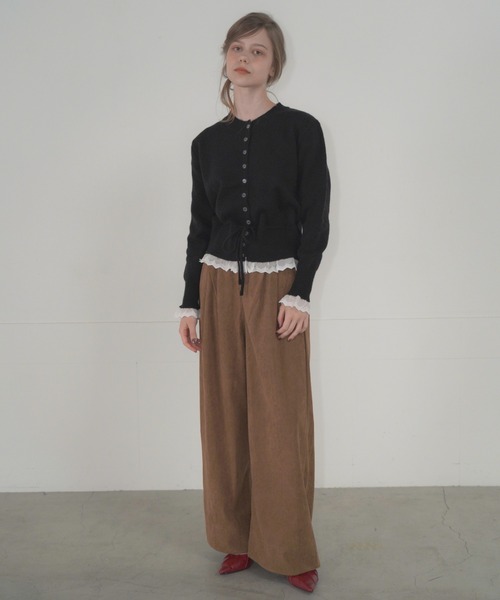 Mirette（ミレット）の「タックワイドコーデュロイパンツ / Tuck Wide Corduroy Pants（その他パンツ・レディース・ライトブラウン/バーガンディー/ダークブラウン・SMALL/MEDIUM/LARGE）」の13枚目の写真