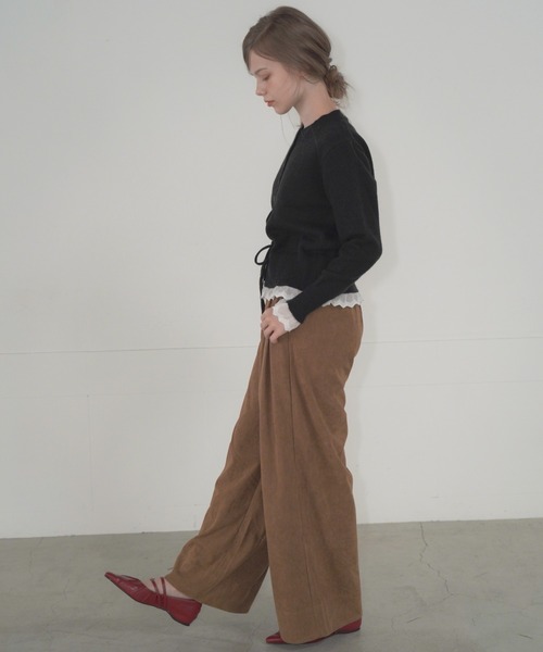Mirette（ミレット）の「タックワイドコーデュロイパンツ / Tuck Wide Corduroy Pants（その他パンツ・レディース・ライトブラウン/バーガンディー/ダークブラウン・SMALL/MEDIUM/LARGE）」の14枚目の写真