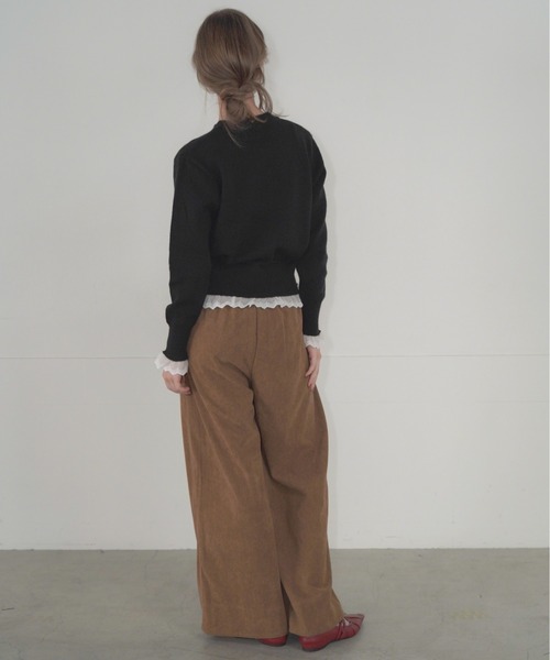 Mirette（ミレット）の「タックワイドコーデュロイパンツ / Tuck Wide Corduroy Pants（その他パンツ・レディース・ライトブラウン/バーガンディー/ダークブラウン・SMALL/MEDIUM/LARGE）」の15枚目の写真