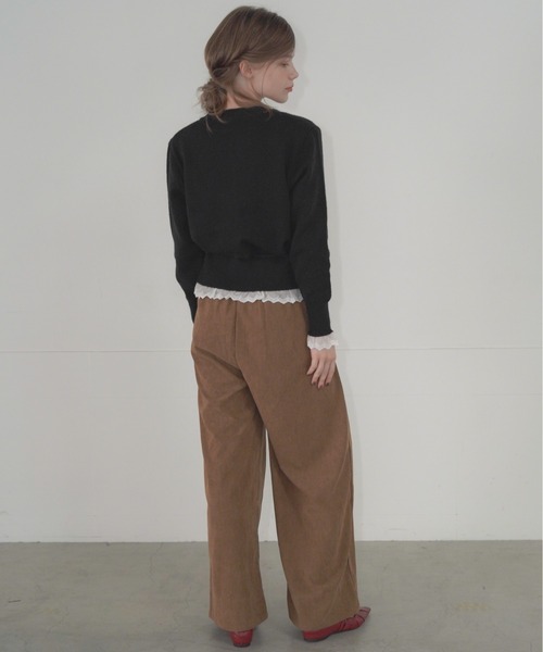 Mirette（ミレット）の「タックワイドコーデュロイパンツ / Tuck Wide Corduroy Pants（その他パンツ・レディース・ライトブラウン/バーガンディー/ダークブラウン・SMALL/MEDIUM/LARGE）」の16枚目の写真