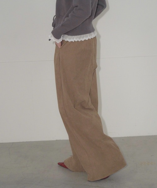 Mirette（ミレット）の「タックワイドコーデュロイパンツ / Tuck Wide Corduroy Pants（その他パンツ・レディース・ライトブラウン/バーガンディー/ダークブラウン・SMALL/MEDIUM/LARGE）」の21枚目の写真