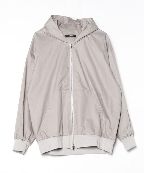 CINOH(チノ)の「COMPACT TWILL OPEN HOODIE(ブルゾン・メンズ・グレー/ブラック・44/46)」の2枚目の写真