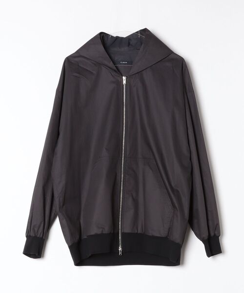 CINOH(チノ)の「COMPACT TWILL OPEN HOODIE(ブルゾン・メンズ・グレー/ブラック・44/46)」の1枚目の写真