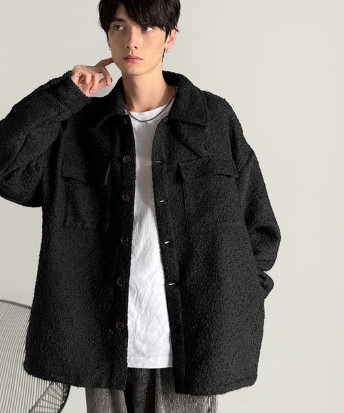 セール】【Classical Origin】「衿2WAY。」ブークレ―素材CPOジャケット