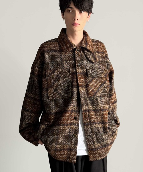 Classical Origin（クラシカルオリジン）の「「2WAYコーデ可能。」ブークレ―素材CPOジャケット／Boucle CPO Jacket（ブルゾン・メンズ・ブラック/ブラウン・SMALL/MEDIUM/LARGE）」の6枚目の写真