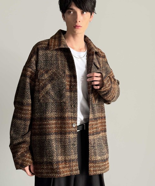Classical Origin（クラシカルオリジン）の「「2WAYコーデ可能。」ブークレ―素材CPOジャケット／Boucle CPO Jacket（ブルゾン・メンズ・ブラック/ブラウン・SMALL/MEDIUM/LARGE）」の5枚目の写真