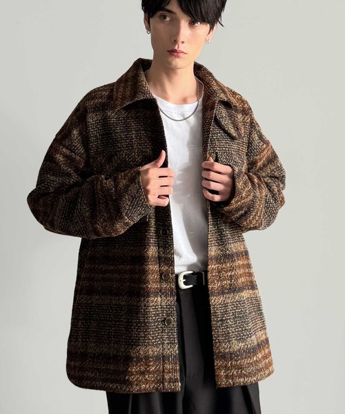 Classical Origin（クラシカルオリジン）の「「2WAYコーデ可能。」ブークレ―素材CPOジャケット／Boucle CPO Jacket（ブルゾン・メンズ・ブラック/ブラウン・SMALL/MEDIUM/LARGE）」の3枚目の写真