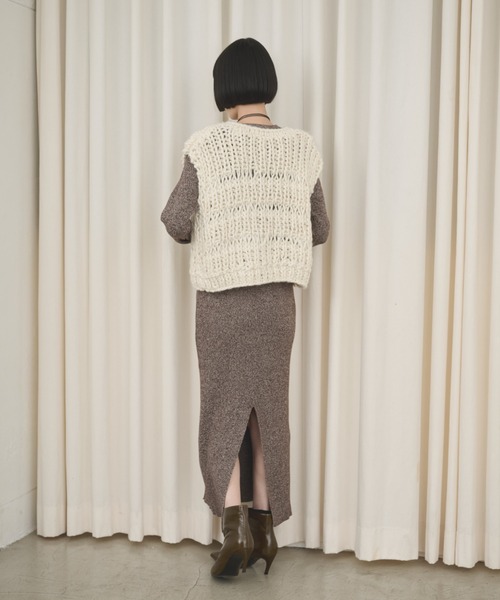 AIC.(エーアイシー)の「ビスチェデザインミックスニットロングワンピース(ワンピース・レディース・グレー/ブラウン・FREE)」の15枚目の写真