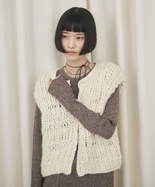 AIC.(エーアイシー)の「ビスチェデザインミックスニットロングワンピース(ワンピース・レディース・グレー/ブラウン・FREE)」の22枚目の写真