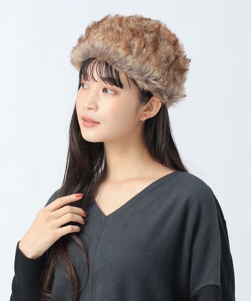 BEAMS HEART（ビームスハート）の「6パネル ロシアン帽（ハット・レディース・ブラウン/グレー・ONE SIZE）」の3枚目の写真