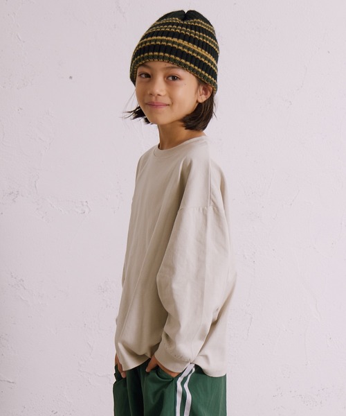 PAIRMANON STREET(ペアマノンストリート)の「【綿100%】無地 アソート 長袖 Tシャツ【PAIRMANON STREET】(Tシャツ/カットソー・キッズ・レッド/レッド系その他/ブラック/ブラック系その他/ベージュ/イエロー/ミント/ネイビー/ホワイト/ホワイト系その他・110/120/130/140/150/160/100/90)」の5枚目の写真