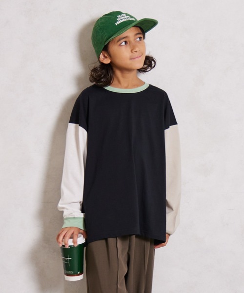 PAIRMANON STREET(ペアマノンストリート)の「【綿100%】無地 アソート 長袖 Tシャツ【PAIRMANON STREET】(Tシャツ/カットソー・キッズ・レッド/レッド系その他/ブラック/ブラック系その他/ベージュ/イエロー/ミント/ネイビー/ホワイト/ホワイト系その他・110/120/130/140/150/160/100/90)」の1枚目の写真