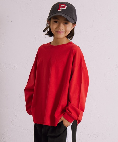 PAIRMANON STREET(ペアマノンストリート)の「【綿100%】無地 アソート 長袖 Tシャツ【PAIRMANON STREET】(Tシャツ/カットソー・キッズ・レッド/レッド系その他/ブラック/ブラック系その他/ベージュ/イエロー/ミント/ネイビー/ホワイト/ホワイト系その他・110/120/130/140/150/160/100/90)」の9枚目の写真