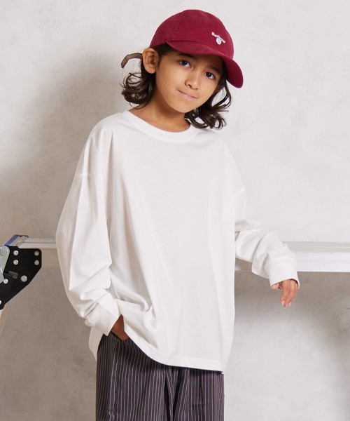 PAIRMANON STREET(ペアマノンストリート)の「【綿100%】無地 アソート 長袖 Tシャツ【PAIRMANON STREET】(Tシャツ/カットソー・キッズ・レッド/レッド系その他/ブラック/ブラック系その他/ベージュ/イエロー/ミント/ネイビー/ホワイト/ホワイト系その他・110/120/130/140/150/160/100/90)」の2枚目の写真