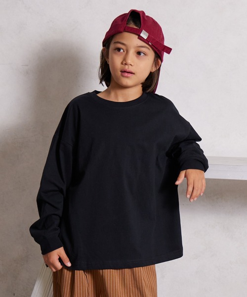 PAIRMANON STREET(ペアマノンストリート)の「【綿100%】無地 アソート 長袖 Tシャツ【PAIRMANON STREET】(Tシャツ/カットソー・キッズ・レッド/レッド系その他/ブラック/ブラック系その他/ベージュ/イエロー/ミント/ネイビー/ホワイト/ホワイト系その他・110/120/130/140/150/160/100/90)」の4枚目の写真