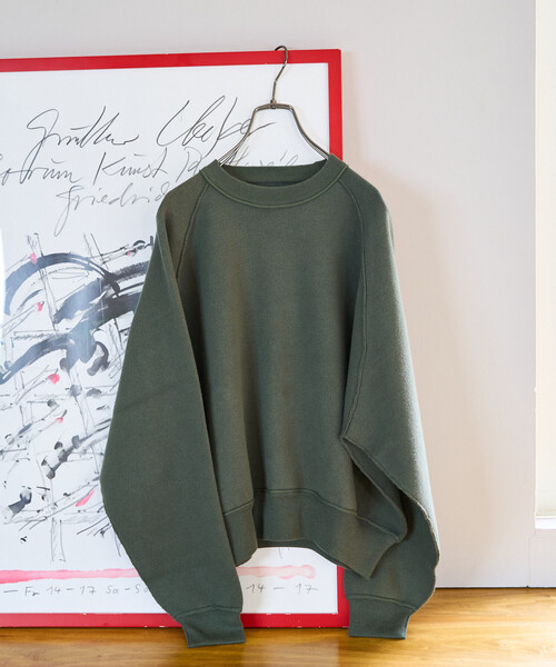 FREAK'S STORE（フリークスストア）の「限定展開　スウェット ライク ラグラン ショート ニット プルオーバー（ニット/セーター・レディース・ネイビー/グリーン/ピンク/ダークブラウン/ライトグレー/レッド/ブラック/ナチュラル・ﾌﾘ-）」の6枚目の写真