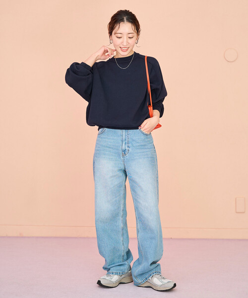 FREAK'S STORE（フリークスストア）の「限定展開　スウェット ライク ラグラン ショート ニット プルオーバー（ニット/セーター・レディース・ネイビー/グリーン/ピンク/ダークブラウン/ライトグレー/レッド/ブラック/ナチュラル・ﾌﾘ-）」の21枚目の写真