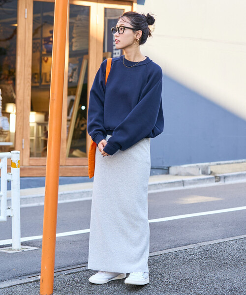 FREAK'S STORE（フリークスストア）の「限定展開　スウェット ライク ラグラン ショート ニット プルオーバー（ニット/セーター・レディース・ネイビー/グリーン/ピンク/ダークブラウン/ライトグレー/レッド/ブラック/ナチュラル・ﾌﾘ-）」の15枚目の写真