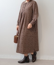 【WEB/一部店舗限定】【LL~6L 大きいサイズ】 小花プリントフロントタックワンピース