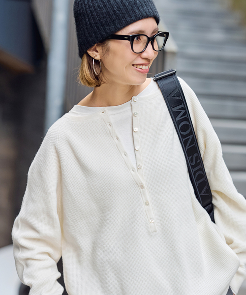 ✨美品✨フレームワーク 2way ウールワッフルヘンリーネック ニット セーター フレームワーク FRAMeWORK ≪追加≫ウールワッフルヘンリーネック