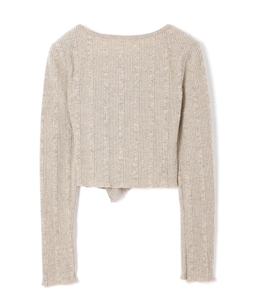 M DOLLY(エムドリー)の「asymmetric perla kint tops / アシンメトリーペルラニットトップス(ニット/セーター・レディース・ブラック/ベージュ・FREE)」の14枚目の写真