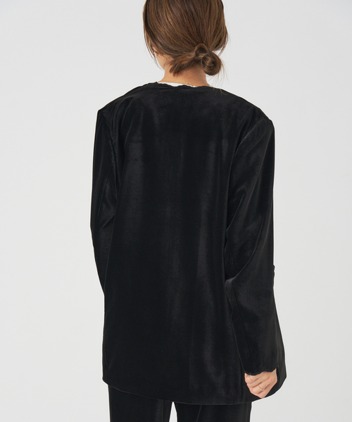 IENA（イエナ）の「スカラップドベルベットジャケット（ノーカラージャケット・レディース・ブラック・FREE）」の8枚目の写真