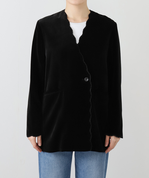 IENA（イエナ）の「スカラップドベルベットジャケット（ノーカラージャケット・レディース・ブラック・FREE）」の15枚目の写真