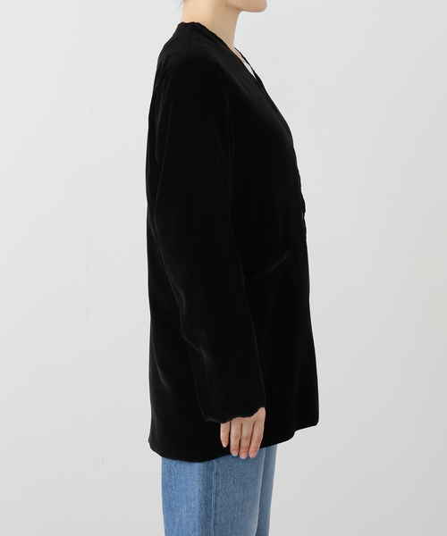 IENA（イエナ）の「スカラップドベルベットジャケット（ノーカラージャケット・レディース・ブラック・FREE）」の20枚目の写真