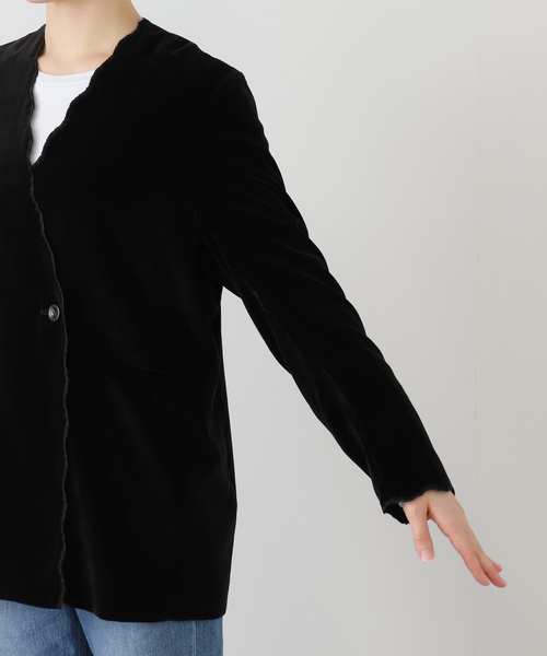 IENA（イエナ）の「スカラップドベルベットジャケット（ノーカラージャケット・レディース・ブラック・FREE）」の21枚目の写真