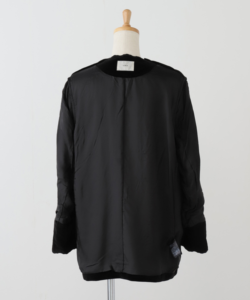 セール】スカラップドベルベットジャケット（ノーカラージャケット