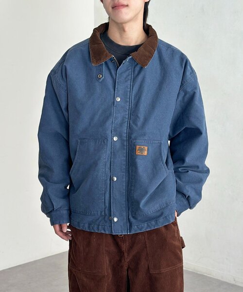 レア！　未使用級　CPCM 襟コーデュロイワークジャケット　アメカジ　カーキー レア！ 未使用級 CPCM 襟コーデュロイワークジャケット アメカジ