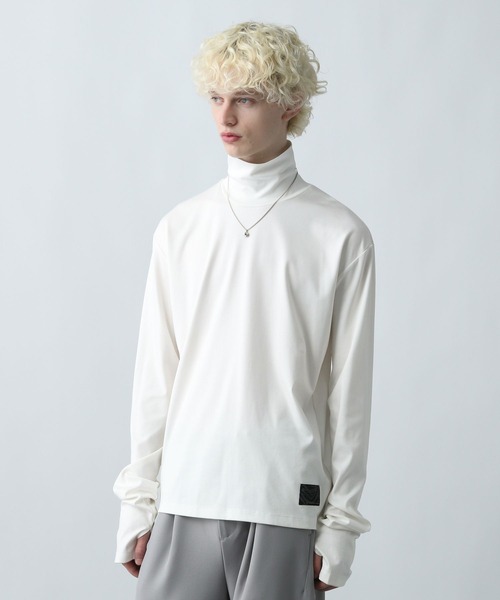 HARE（ハレ）の「レイヤードスリーブハイネックカット(HARE)（Tシャツ/カットソー・メンズ・ホワイト/ネイビー/ブラック/ブルー系その他・FREE）」の2枚目の写真