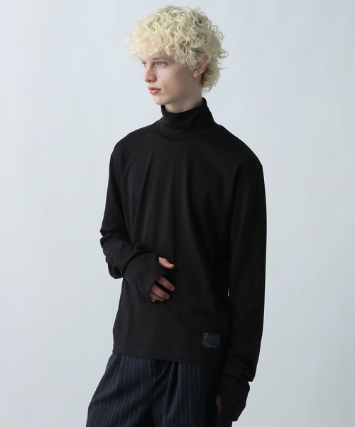 HARE（ハレ）の「レイヤードスリーブハイネックカット(HARE)（Tシャツ/カットソー・メンズ・ホワイト/ネイビー/ブラック/ブルー系その他・FREE）」の3枚目の写真