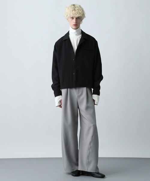 HARE（ハレ）の「レイヤードスリーブハイネックカット(HARE)（Tシャツ/カットソー・メンズ・ホワイト/ネイビー/ブラック/ブルー系その他・FREE）」の8枚目の写真