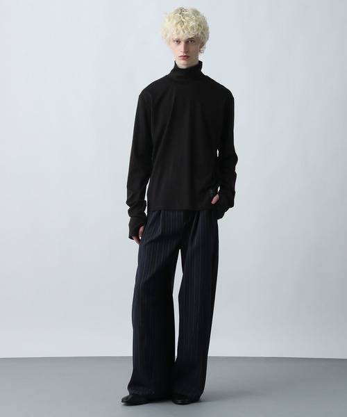 HARE（ハレ）の「レイヤードスリーブハイネックカット(HARE)（Tシャツ/カットソー・メンズ・ホワイト/ネイビー/ブラック/ブルー系その他・FREE）」の9枚目の写真