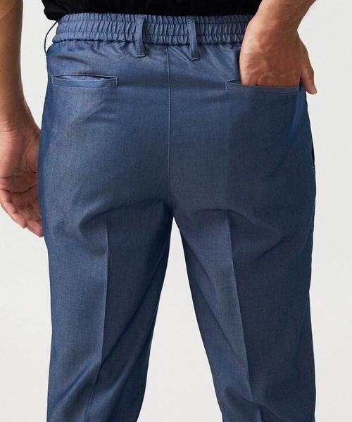 MICHEL KLEIN HOMME   （ミッシェルクランオム）の「【セットアップ】デニム調ワンタックイージーパンツ（スラックス・メンズ・ブルー/ブラック・MEDIUM/LARGE/X-LARGE）」の14枚目の写真