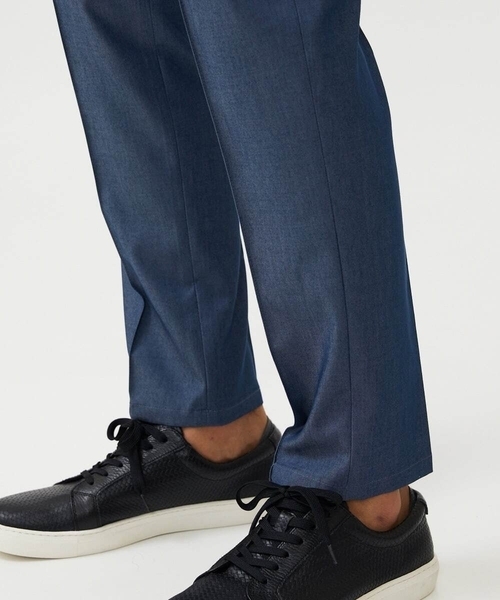 MICHEL KLEIN HOMME   （ミッシェルクランオム）の「【セットアップ】デニム調ワンタックイージーパンツ（スラックス・メンズ・ブルー/ブラック・MEDIUM/LARGE/X-LARGE）」の11枚目の写真