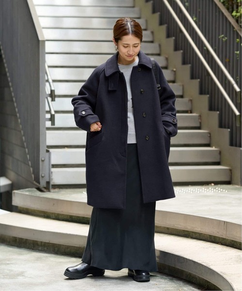 ≪WEB先行 / 追加≫ラムウールMIXシャルムバルカラーコート（ステン